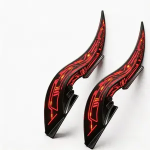 Cyberpunk Dragon Horn Lights – 32 LED Modes, Type-C Rechargeable| 16Hr Battery, No Wiring, Car Meet Essential, Glow Upgrade