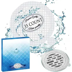 [New Deal] 35 Pack Disposable Hair Catcher Shower Drain Mesh Stickers