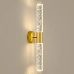 LED Wall Sconces Crystal Bathroom Vanity Light Warm Light