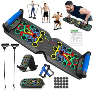 Enhanced Push-up Board Fitness Kit with 30 Holes, Portable Home Exercise Equipment for Chest, Arms & Core, Includes Resistance Band & Upper Body Toner for Men & Women