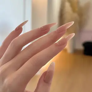 [NUDE GRADIENT]Diamonds Sparkle Gold-Plated Double-Layer Embossed Cat-Eye Gradient Advanced Handmade Press-on Nails Nail Art Sassy Stunning Elegant Luxurious Iridescent Glitter Butterfly fake nails nail stickers nail charms