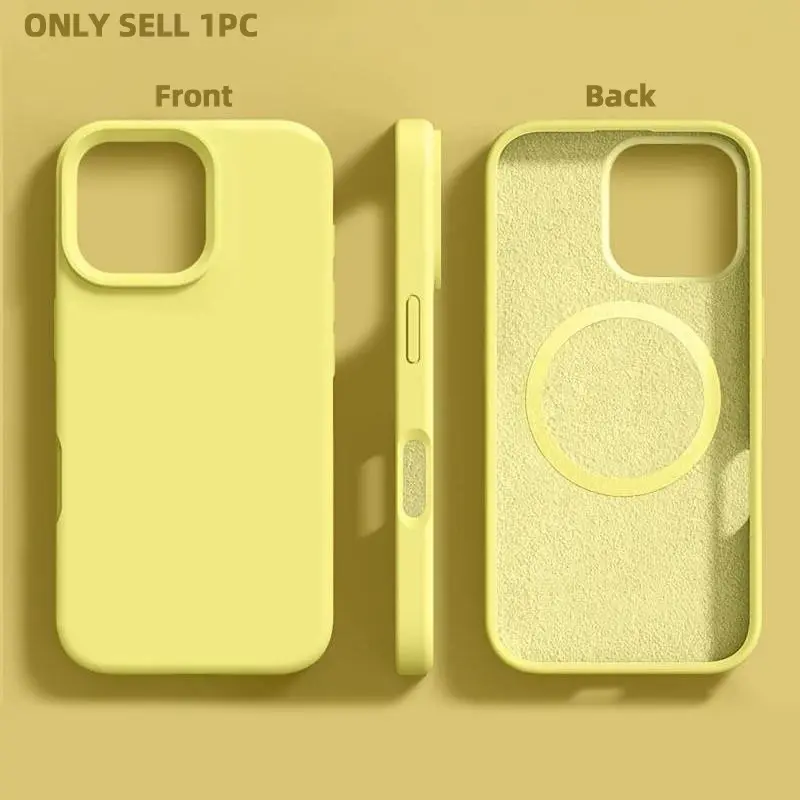 For Iphone Magnetic Silicone Cases Cover Casing Authentic Liquid Silicone Magnetic Protective Shockproof Cases, Compatible with Iphone 17 16 15 14 Plus 13 12 Pro Max 11 Compatible with Wireless Charging Accessories Smartphone Shell Protection