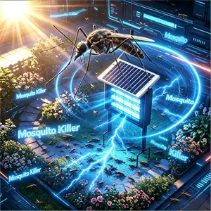 Easy Install Solar Bug Zapper, 3000V Double-Sided Grid Mosquito Killer, 3800㎡ Coverage for Outdoor Use, Daytime Solar Charging, Nighttime Fly & Mosquito Elimination for Summer Yard