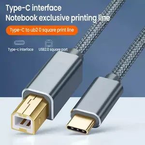 USA USB-C to USB-B 2.0 Cable For Nylon Epson HP Canon Brother Printer Scanner
