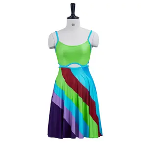13 Going on 30 Cosplay Costume, Jenna Rink Spaghetti Strap Mini Dress, Birthday Rainbow Cutout Dress, Party Wear, Trendy Fashion