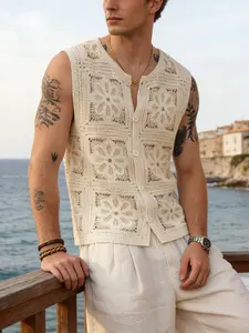 Men's Casual Knitted Vest, Comfortable and Stylish Top, Perfect for Daily Wear, Soft and Warm Material, Ideal for Layering