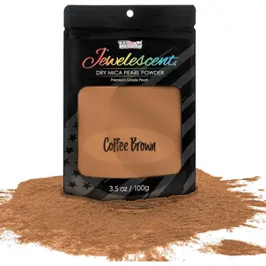 Jewelescent Mica Pearl Pigment Powder, Interference Coffee Brown 3.5 oz (100g) Pouch - Cosmetic Grade Epoxy Resin Color Pigment for Resin, Soap, Slime, Candle Dye, Art