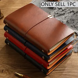Vintage Leather-Style Notebook, Detachable Pages Travel Journal, Perfect Gift for Men and Women, 150 Pages, Ideal for Note-Taking, Refillable Travel Notebook
