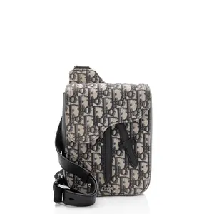 Pre-owned Dior Leather Messenger Bags Oblique Saddle Messenger