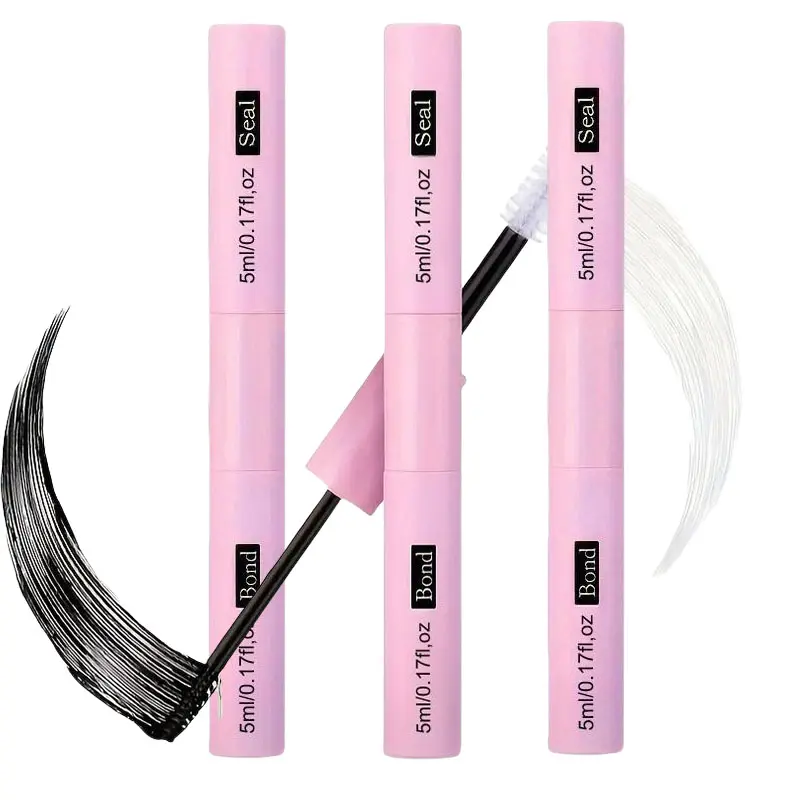 Waterproof Eyelash Glue (3 Counts), 2 in 1 Long-lasting Lash Bond & Seal Glue, Sweat-proof Eyelash Extension Lash Glue for Cluster Lashes, Eye Makeup Supplies, Diy Eyelash Extensions, Eyelash Fixer