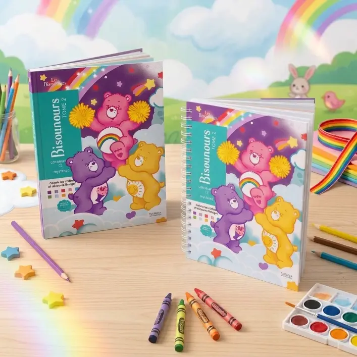 Les Bisounours Tome 2, Coloriage et Color by Number, Livre de Coloriage pour Adultes, Relaxation et Activité Créative
