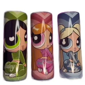 Power Puff Girls Tumbler Cups - Juicy Design Featuring Green Pink and Blue Characters for Drinkware