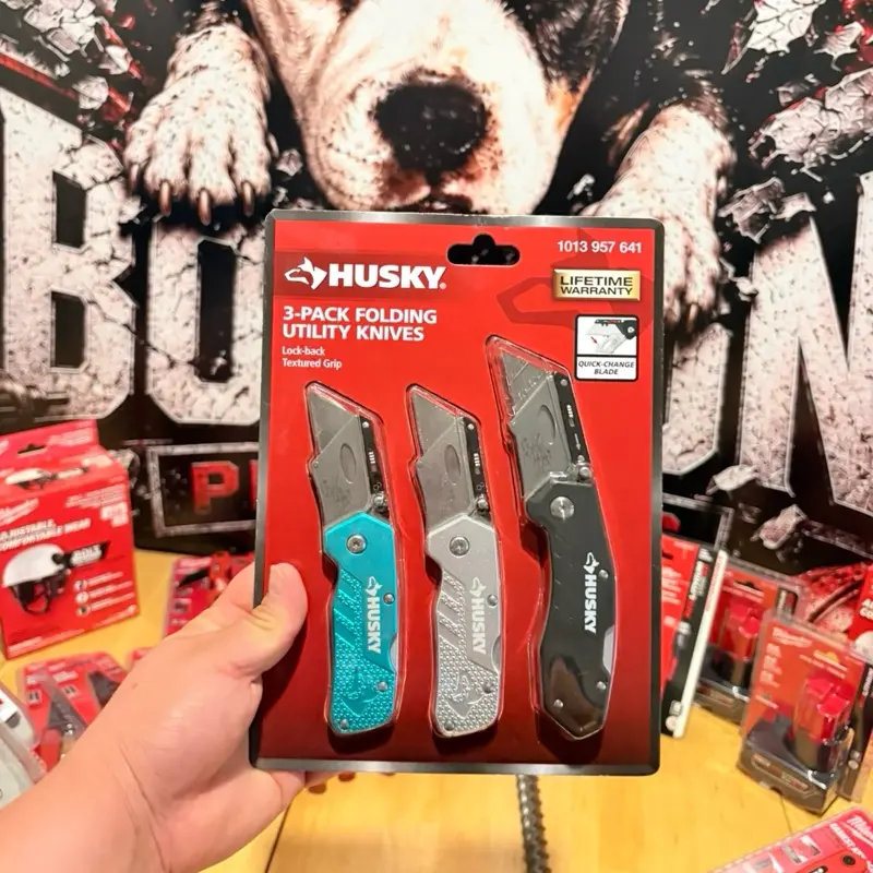 Husky 3pk Lock Back Utility Knife Set