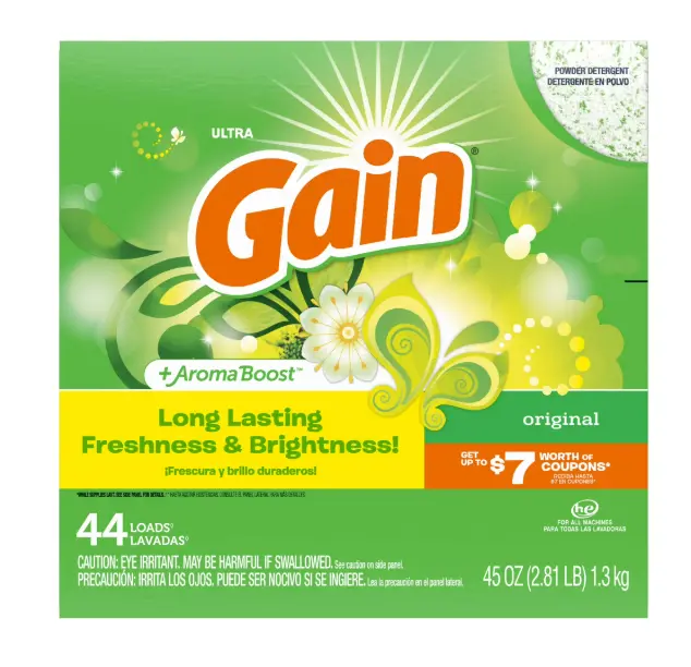 Gain Powder Laundry Detergent, Original Scent, 45 oz, 44 Loads