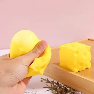 Stress Relief Cheese Shape Stress Ball, Decompression Stress Ball, Slow Rebound Anxiety Release Toy, Non-Edible Emotional Outlet Gift, Perfect for Relaxation