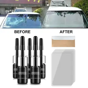 5 Pcs Glass Repair Kit, Car Windshield Crack Repair Resin Kit, Automotive Glass Repair Fluid Glue, Scratch Chip Cracks Repair Kit MAYZER