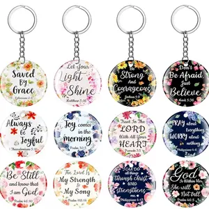 Acrylic Christian Keychain With Bible Verse