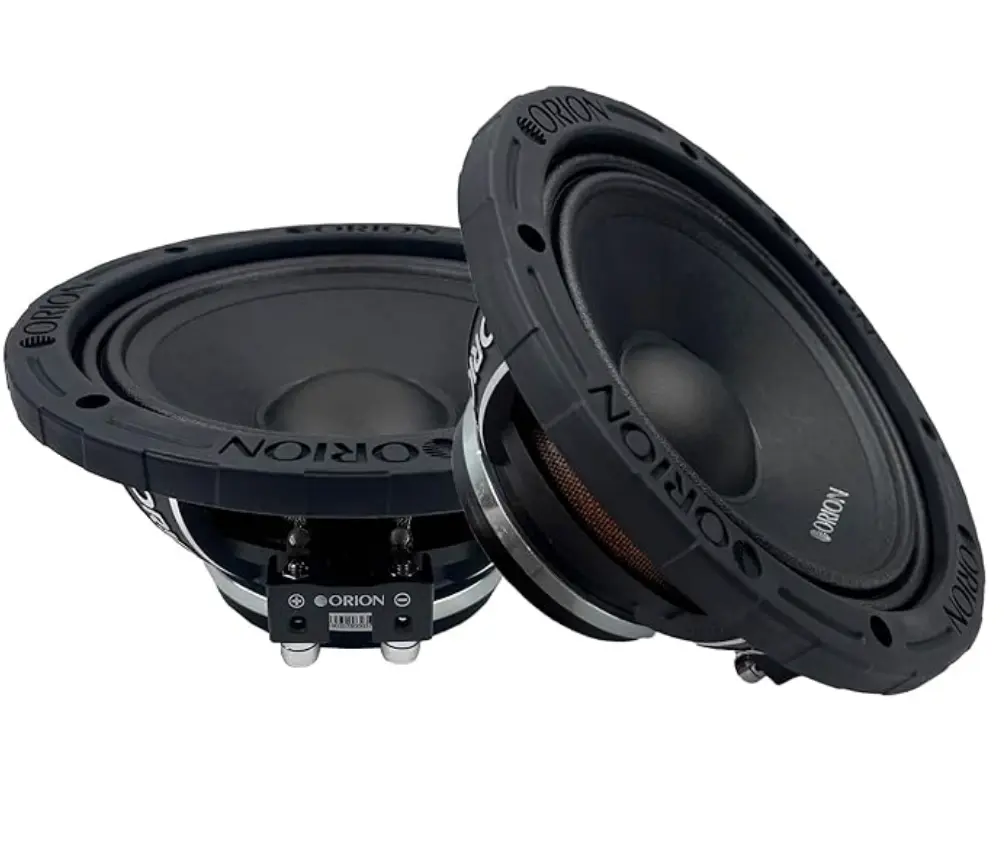 Orion HCCA64NDC HCCA Pro Audio 6.5 Inches Midrange Speakers Pair Set - 350W RMS, 1400 Watts Peak, 4 Ohm, Paper Cone, Push Terminals, Dust Cap, 20 Oz. Ferrite Magnet, 1.5" Voice Coil Diameter, Midrange Sound