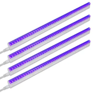 Barrina UV LED T5 Blacklight Bar, 9W 2FT, Linkable, with Built-in ON/Off Switch, 4 Packs