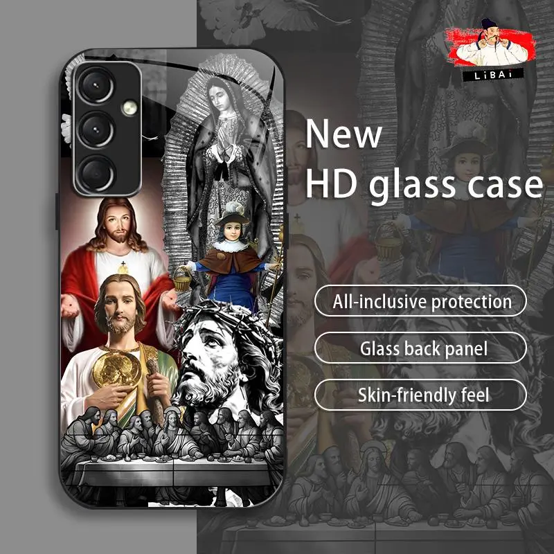 Suitable for [Galaxy A14 5g] Jesus New stylish high quality glass protective case affordable anti-drop anti-fingerprint 995