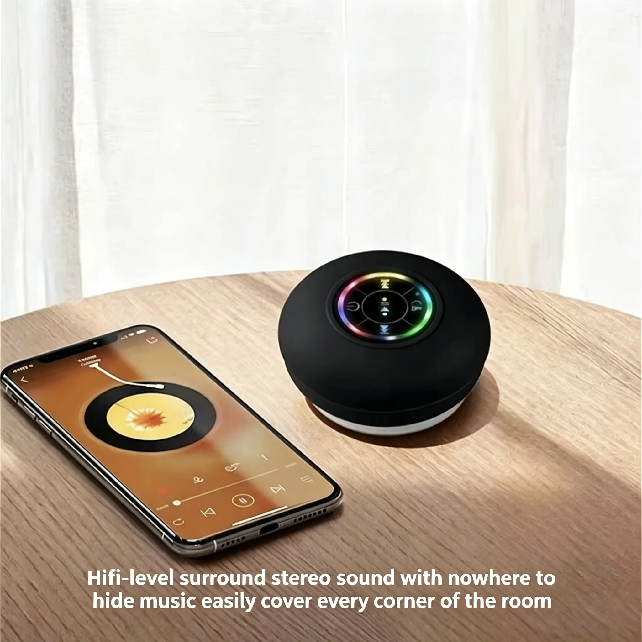 Shower singing must-have! IPX6 Waterproof Speaker: cool LED light show. USB rechargeable + hands-free calling, safe for bathroom!