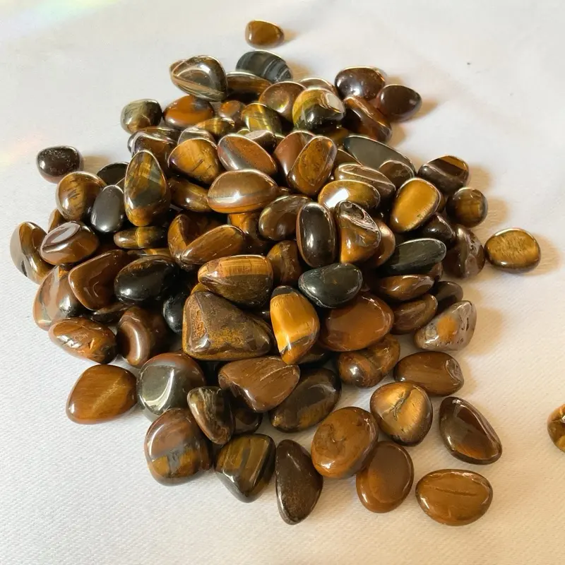 Reiki Attuned Small Tiger Eye Crystal Tumbled Stones- Luck, Vitality, Courage, Masculine Energy