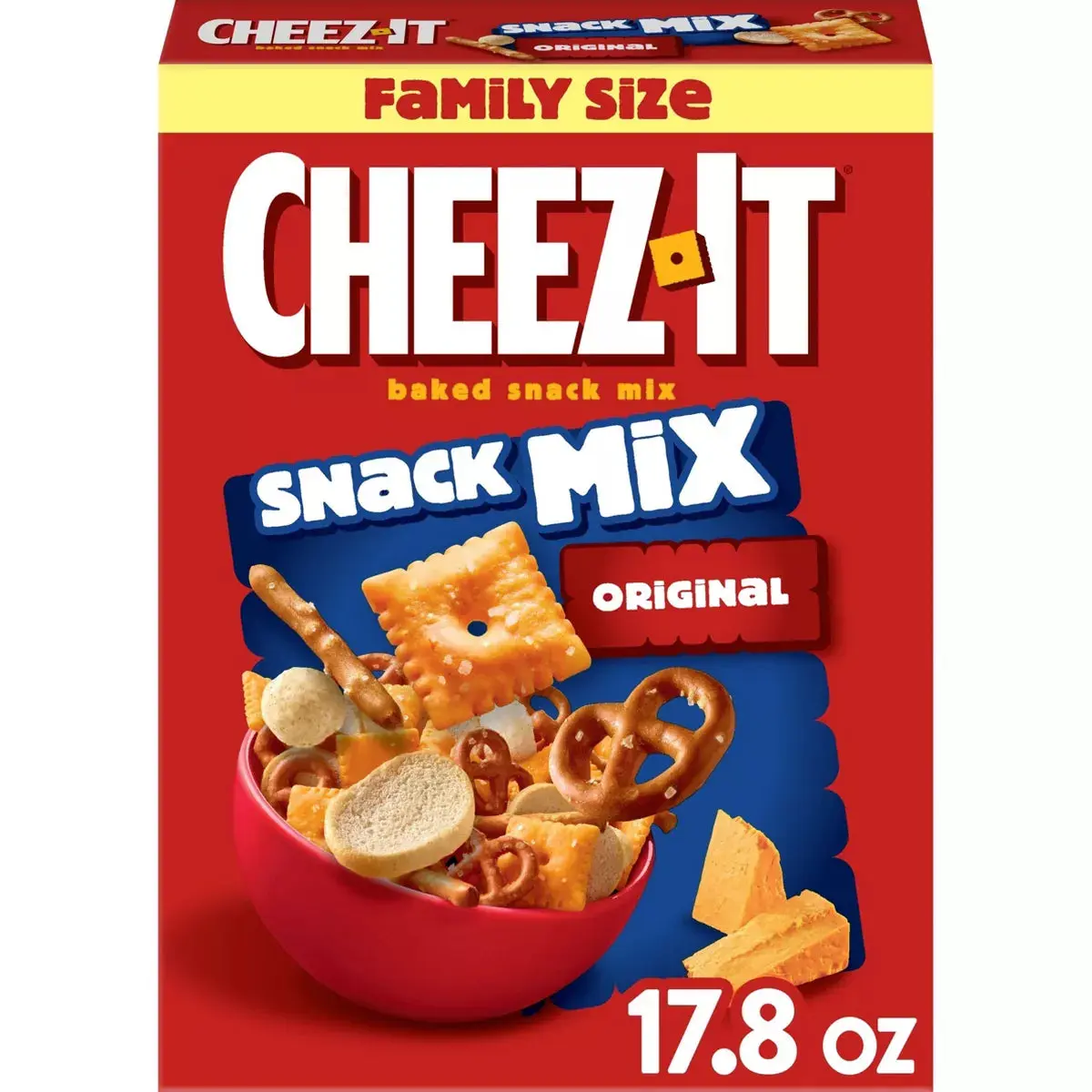 Cheez-It Baked Snack Mix Crackers Original, Lunch Snacks, 17.8oz