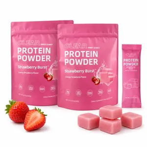 2 Packs of Clear Protein Powder: Strawberry Burst, Creamy Strawberry Flavor, 20g Protein Per Serving (2 Packets), Fast-Absorbing Grass-Fed Whey, Muscle Recovery, 20 Servings