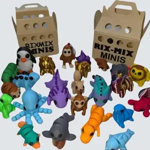 RIXMIX Mini Pocket Pets - Cute Articulating Fidget Toys - Over 40 Styles to Collect - Eco-Friendly PLA Plastic - Stress Relief Desk Toys - Golden Mini Bonus Included - Fully Articulated Figures