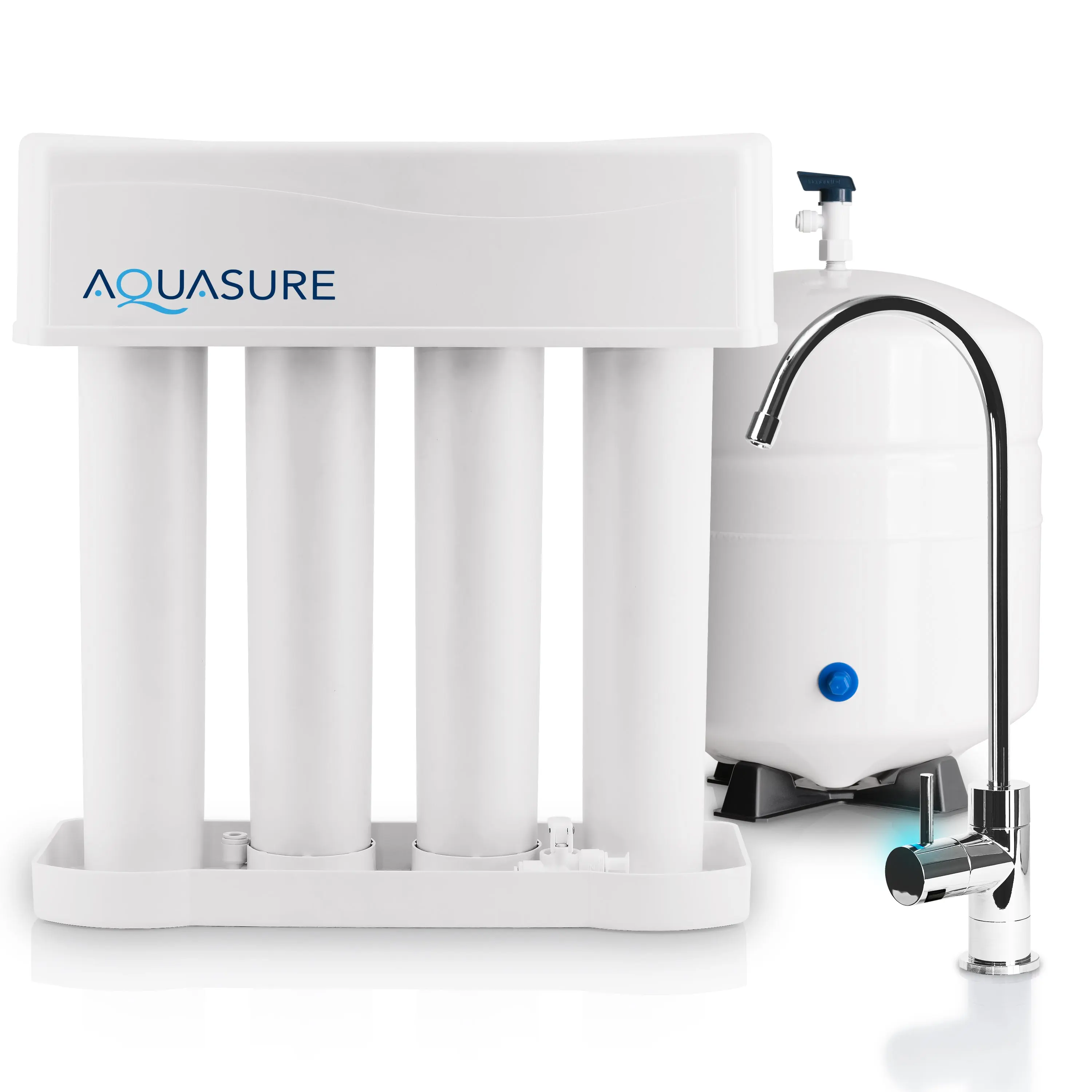 Premier Pro Series | 4-Stage Reverse Osmosis Water Filtration System with NSF Certified Lead-Free LED Faucet, 100 GPD