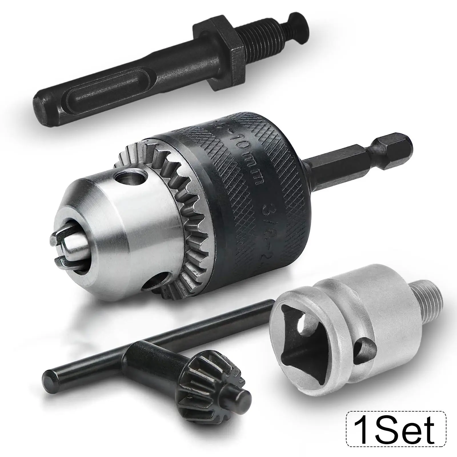 1.5-10mm Drill Chuck Drill Bit Adapter Kit, Convert Impact Driver & Wrench Power Tool, Heavy Duty, Hardware