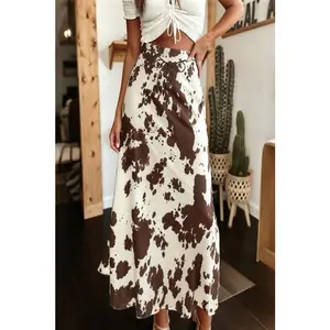 Wild Western Cow Print Maxi Skirt
