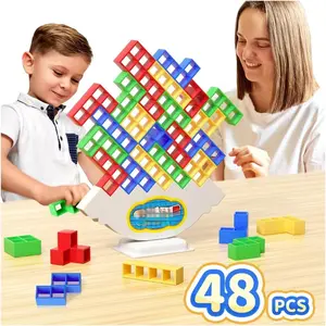48 Pcs Game Gifts, Balance Stacking Blocks Game,Perfect  Family, Parties, Travel,Boys Girls Gifts,Novelty Toy Gift  Kids or Friends