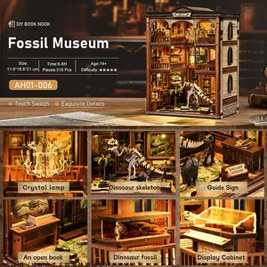 New DIY House Fossil Museum Model Kit, 3D Stereo Assembly Creative Model Decor, Home Decoration Gift for Ages 14+, Includes English Manual