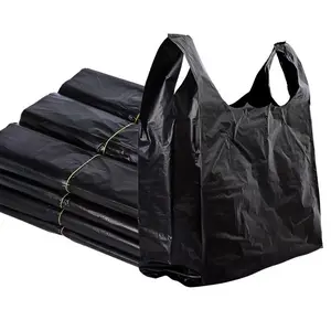 Black portable thickened garbage bag, daily necessities, small and medium-sized vest-style household plastic bag, Durable Trash Bag