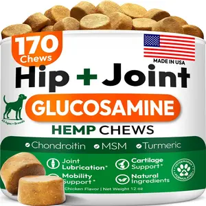 Advanced Mobility Support Chews for Dogs - Glucosamine & Chondroitin Joint Pain Relief - 170 Soft Chews with MSM and Turmeric - Hip and Joint Supplement for Large & Small Breeds - Made in USA dog  medicine frontline  flea  treatment flea  treatment  dogs