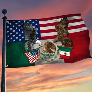 American Mexican flag eagle patriotic outdoor flag Mexican-American pride national flag garden and yard flag flying banner