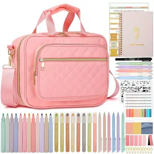 All-in-One Bible Study & Journaling Kit for Women, Large Quilted Bible Cover Case with Church Notebook, Highlighters, Tabs & Accessories for Inspiring Christian Gift