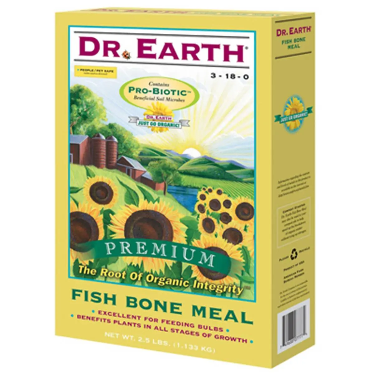 Dr. Earth 212 MAIN Organic Fish Bone Meal Garden Fertilizer, 2.5 lbs, 3-18-0 NPK Ratio, High in Trace Elements, Planting Soil Additive for Garden Soil Amendment & Plant Growth Support, Garden Fertilizers
