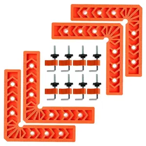 4PCS Right Angle Clamp Kit – for picture frames, boxes, Furniture, Home, cabinets or drawers & stone positioning; multi-surface adjustable fastening tool