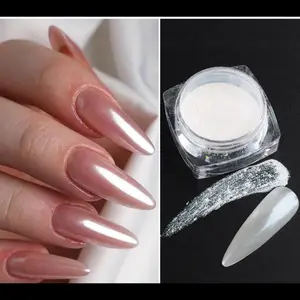 NS Pearl Chrome Nail Powder for Glossy Finish and Elegant Look,Net Wt 1g