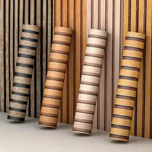 Aozey Wooden Grain Wallpaper, Decorative Wallpaper, Peel and Stick Wallpaper Designs, Wood Slat Peel and Stick Wall Sticker, Textured Faux Wood Wall Decor, Self-Adhesive, Waterproof, Removable