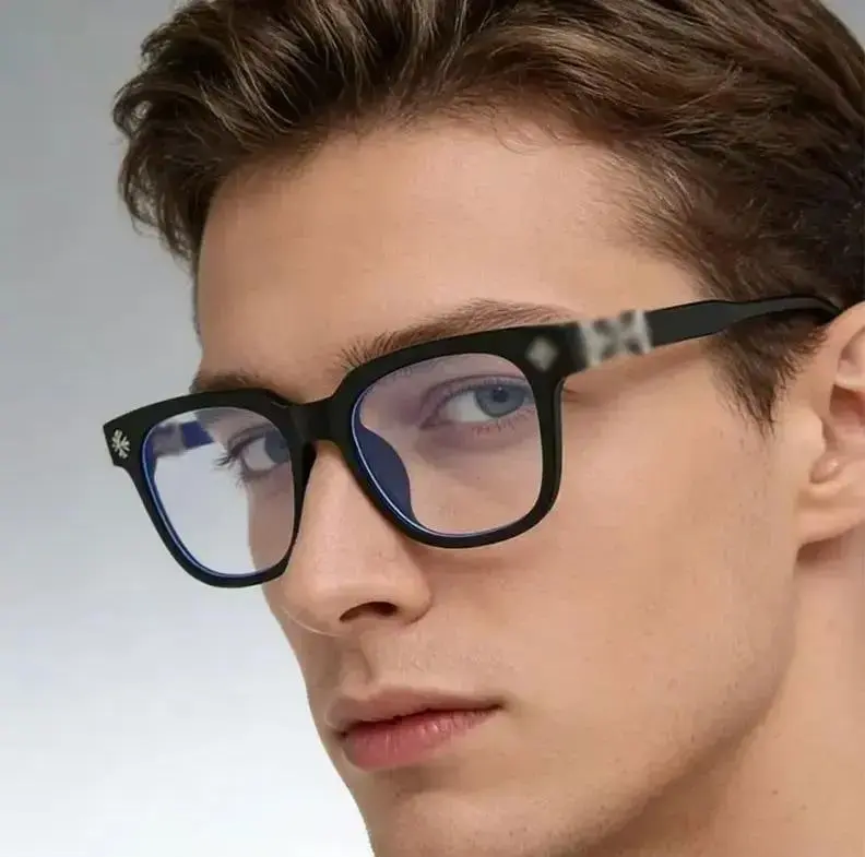 Vintage Black Square Eyeglass Frames, Luxury Gothic Optical Glasses, Designer Inspired Eyewear for Men & Women