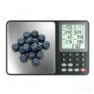 3kg/0.1g Digital Nutrition Scale, Portable Digital Kitchen Scale with Nutrient Composition & Calorie Calculator, 999 pre-programmed foods, Diet Management Food Scale with Stainless Steel Weighing Pan, Measuring Tool (Batteries Included)