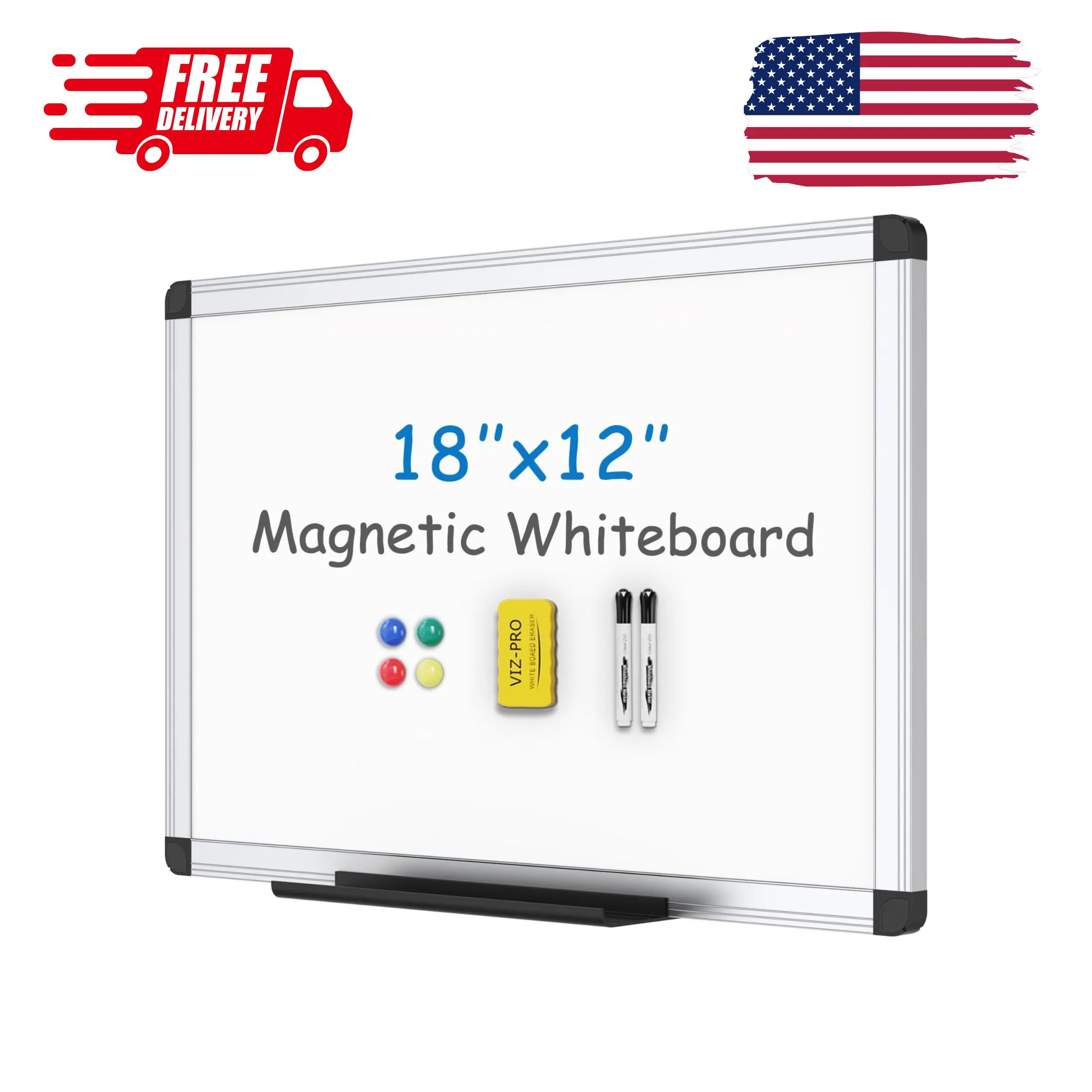 Magnetic Whiteboard/Dry Erase Board, 18 X 12 Inches