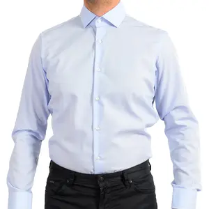 Hugo Boss Men's Light Blue Regular Fit Long Sleeve Dress Shirt US 15 IT 38