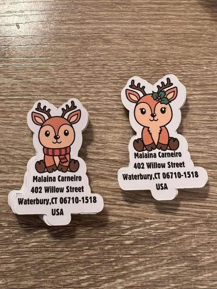 Kawaii Reindeer Return Snail Mail Sticker Flakes