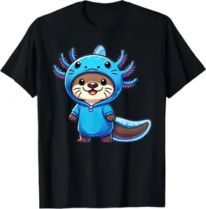 100% Cotton Kawaii Otter Axolotl Costume T-Shirt