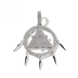 Hip hop new Yu-Gi-Oh thousand Years of Wisdom Wheel pendant necklace Copper set zircon geometric shape vintage necklace accessories