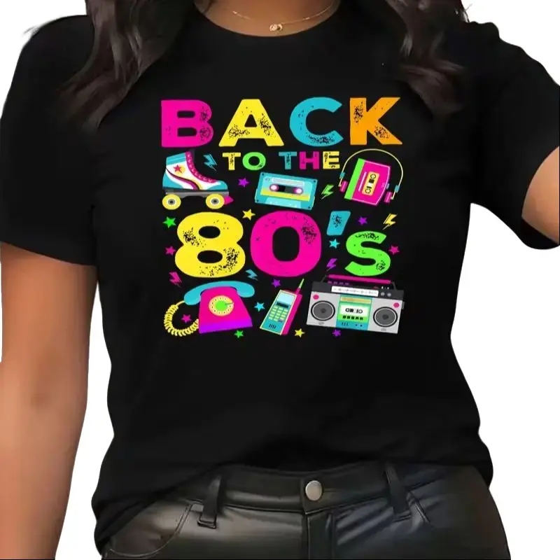 Back To The 80s Retro Graphic Tee | 100% Cotton Neon Nostalgia Shirt